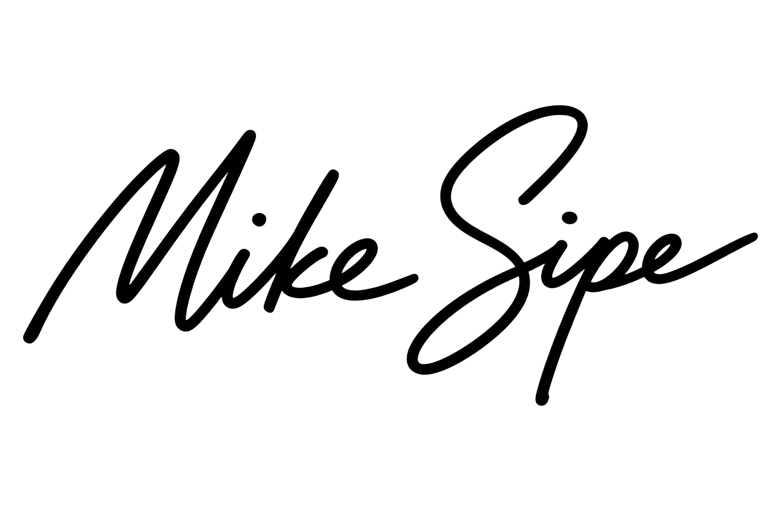 Handwritten signature of Mike Sipe, founder of GPS